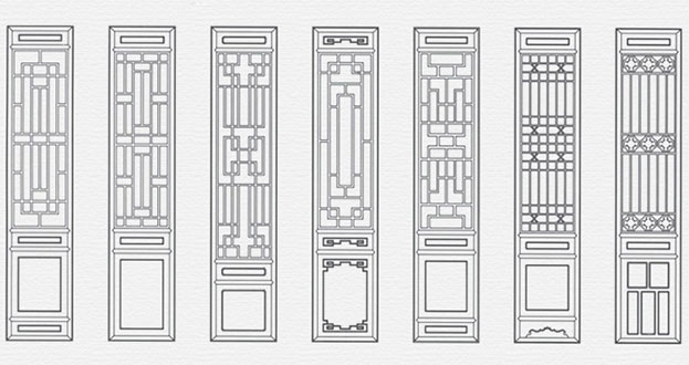 鹤峰常用中式仿古花窗图案隔断设计图