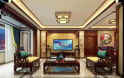 鹤峰住宅新中式风格装修，尽显奢华品味